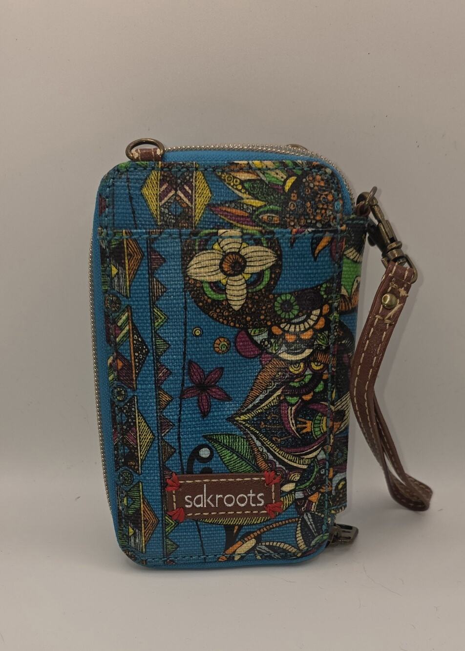 Sakroots Boho Multicolor Floral Print Wallet Wristlet Purse